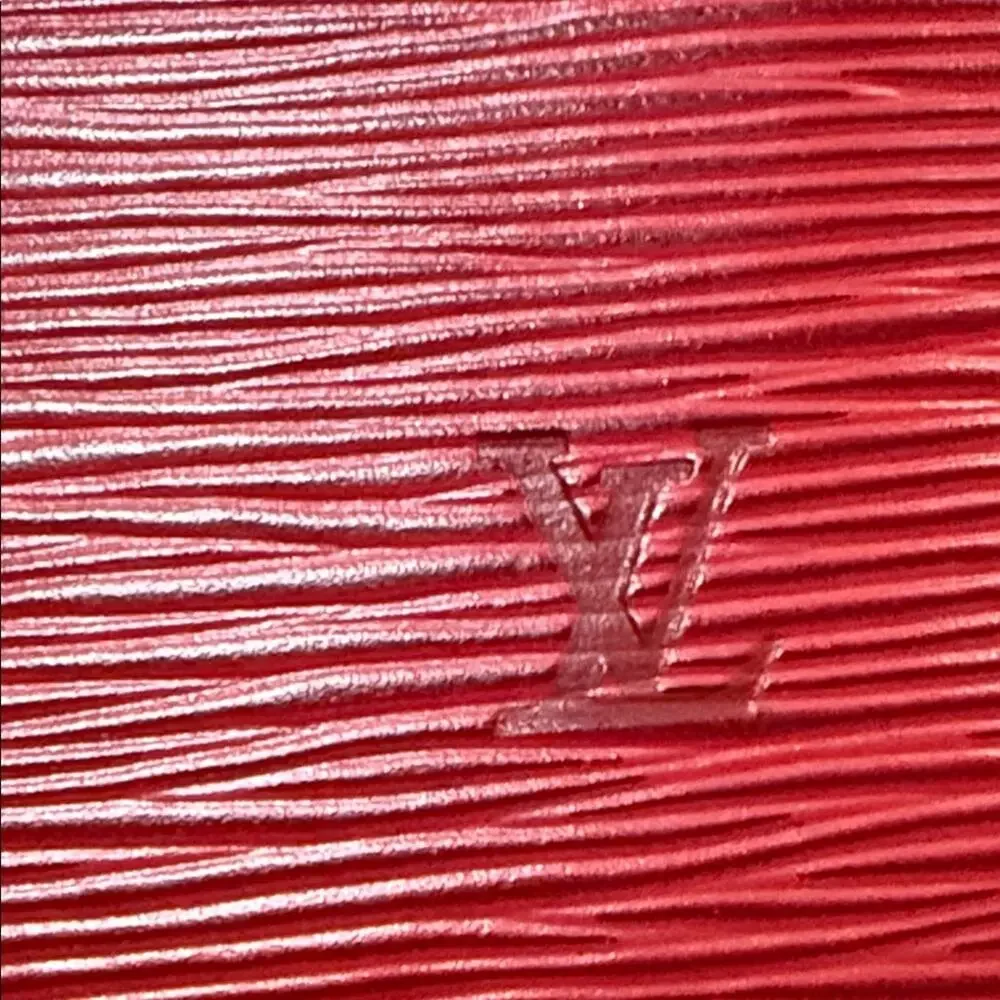 Louis Vuitton Red Epi Leather Pochette Wristlet Clutch Castilian Red LV Vintage